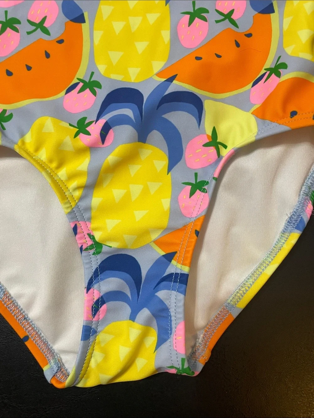 Old Navy Tropical Fruit One-Piece Swimsuit in Yellow, Orange & Pink Sz. 5 XS